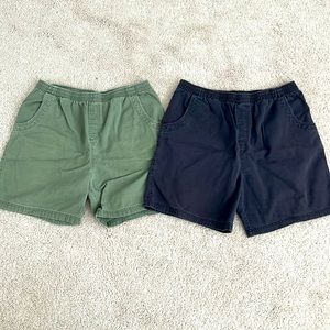 Mens elastic shorts black/green size Large
